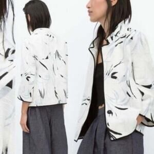 ZARA Textured Tropical Blazer  Size Large NWT